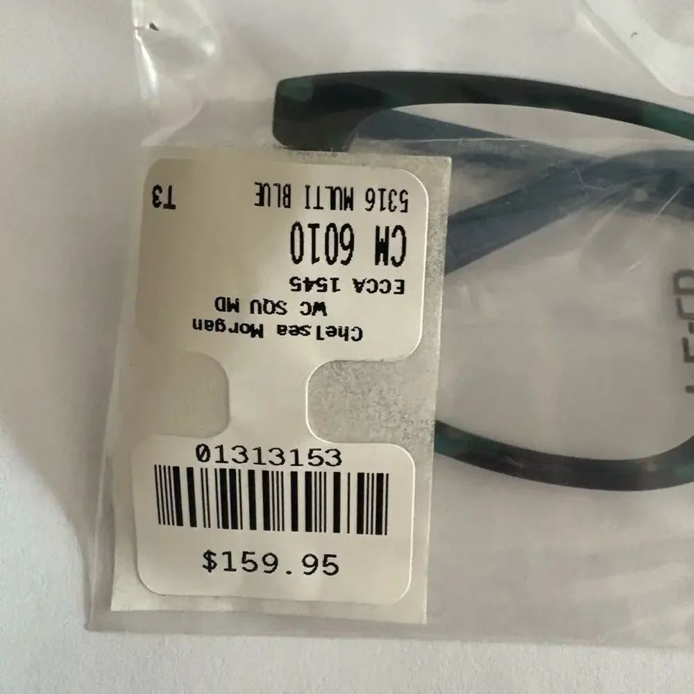 NWT Chelsea and Morgan blue multi tortoise glasses